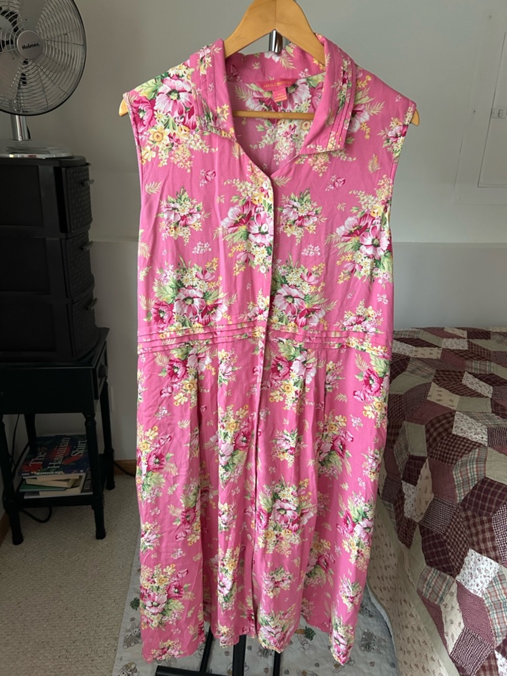 April Cornell Pink Floral Sleeveless A-Line Dress W1 3X